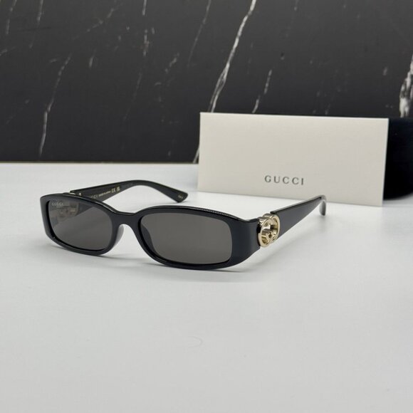 NEW GG1661S 001 GUCCI BLACK SQUARE WOMEN GUCCI SUNGLASSES - Picture 1 of 13